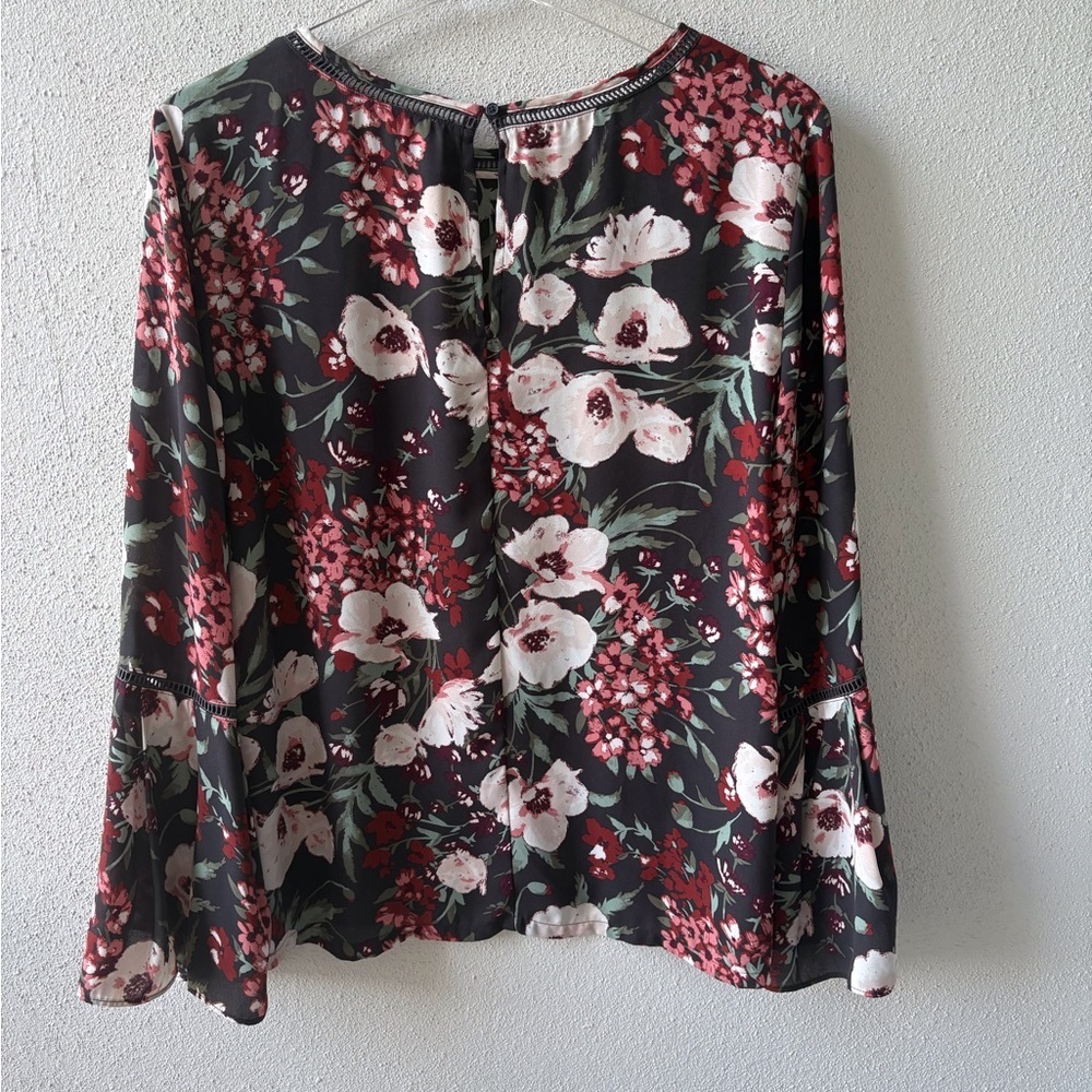 Loft Floral Bell Long Sleeve Boho Cottagecore Office Brunch Size L‎ Feminine - Picture 2 of 11